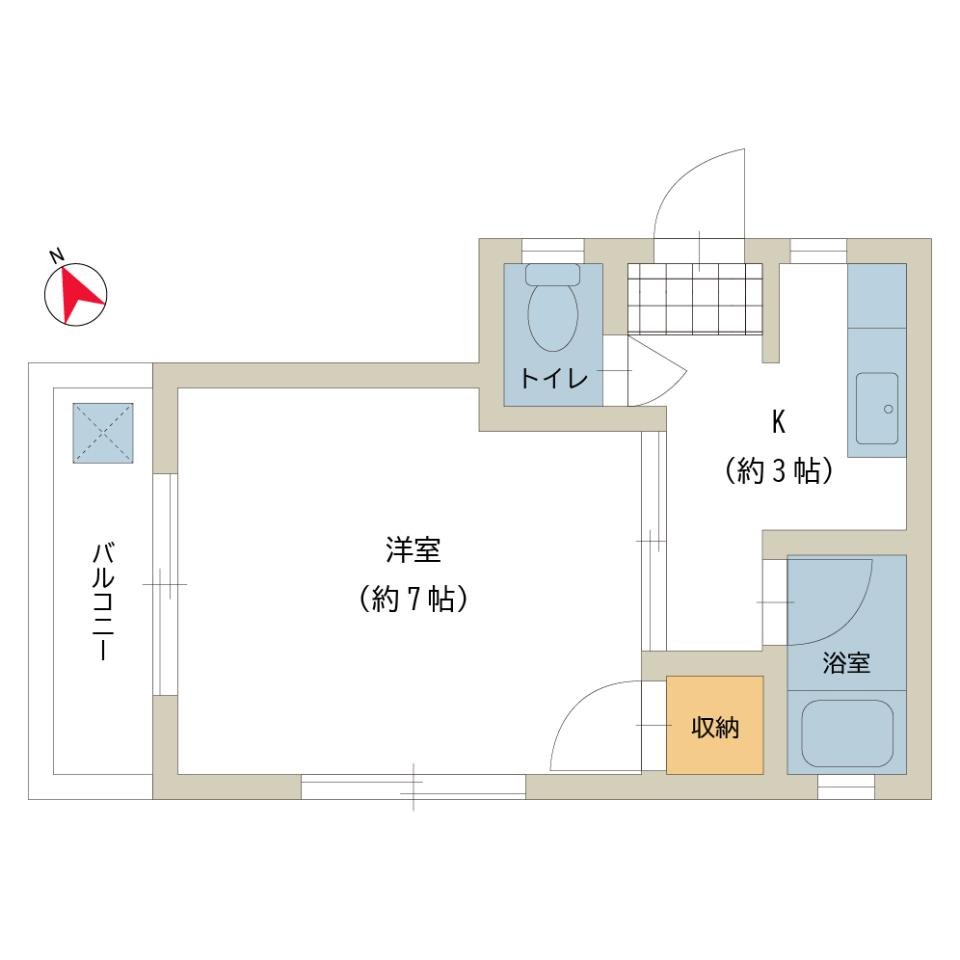 ハイツ範1号室間取